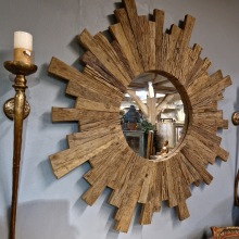 Spegel i återvunnet trä 80 eller 115 cm