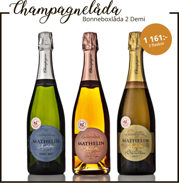 Champagne Mathelin Bonneboxlåda 2 Demi