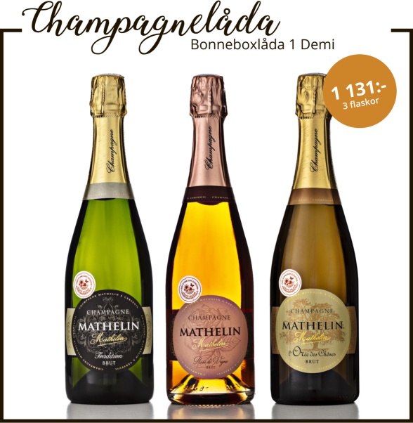 Champagne Mathelin Bonneboxlåda 1 Demi