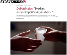 Sveriges narkotikapolitik är för liberal