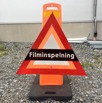 Skylt filminspelning lexan