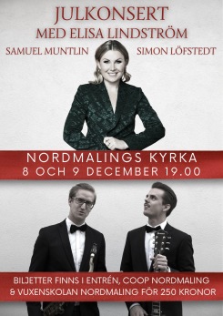 Julkonsert med Elisa Lindström 8 och 9 december 2022