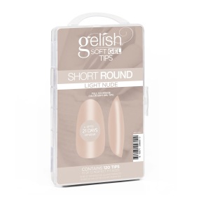 .Gelish - Neutral Soft Gel Tips - Light Nude Short Round