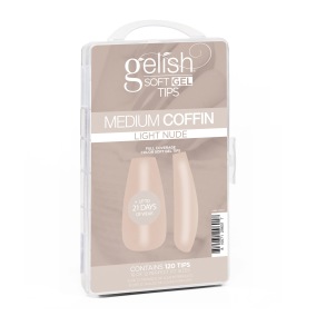 .Gelish - Neutral Soft Gel Tips - Light Nude Medium Coffin