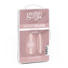 .Gelish - Neutral Soft Gel Tips - Pink Nude Short Round