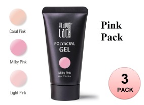 GlamLac Polyacryl Gel Pink Pack (3st x 60 ml)