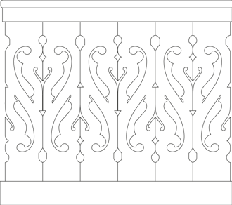 Decorative brackets for your porch or veranda from our standard dimensions or order your brackets with your specified dimensions. Brackets, Bracket, House Decoration, House Decorations, Balusters, Gable Decorations, Railings, Banisters, from Sweden, Swedish houses, Gaveldekor, Gingerbread, gingerbread-house - Gaveldekor Räcke snickarglädje 013