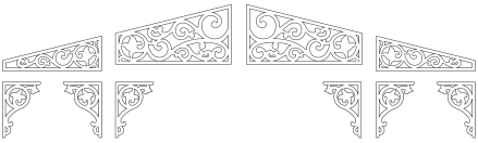 Fyllnadsdekor nr 091 - gammaldags snickarglädje med ornament och dekoration till tak och nock