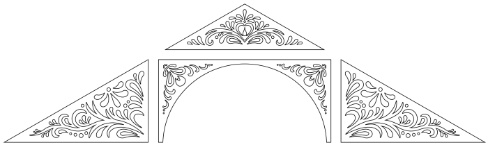 Fyllnadsdekor nr 041 Kurbits - gammaldags snickarglädje med ornament och dekoration till tak och nock