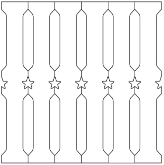 Unik räckesribba nr 088 - träräcke, altan och balkongräcke med snickarglädje och trämönster av stjärna. Finns i fler olika höjder.