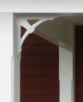 Träkonsol 012 - dekorativ konsol i trä till farstukvist & veranda