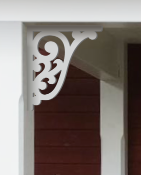 Träkonsol 013 - dekorativ konsol i trä till farstukvist & veranda