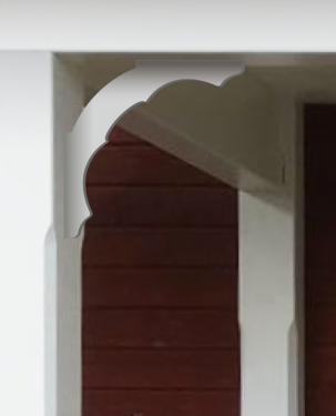 Träkonsol 019 - dekorativ konsol i trä till farstukvist & veranda
