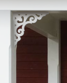 Träkonsol 027 - dekorativ konsol i trä till farstukvist & veranda