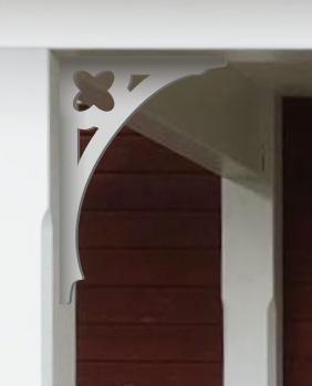 Träkonsol 031 - dekorativ konsol i trä till farstukvist & veranda