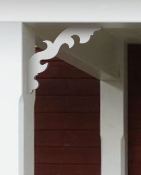 Träkonsol 036 - dekorativ konsol i trä till farstukvist & veranda