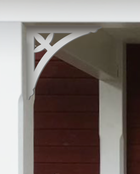 Träkonsol 098 - dekorativ konsol i trä till farstukvist & veranda