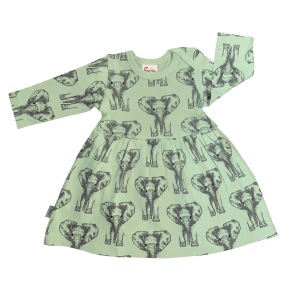 Babyklänning Elefanter 3-12månader - Babyklänning Elfanter 3-6mån