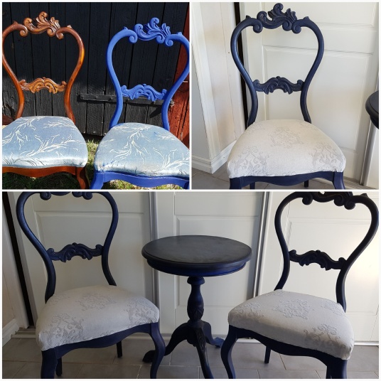 Ommålade stolar och bord 1.700 kr