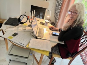 Carina Aynsley på skrivretreat i mars-25