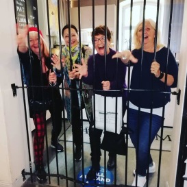 Carina Aynsley, Pia F Davidson, Birgitta Backlund och Britta Ivarsson Possnert muckar från Långholmen i sept-20. Carina Aynsley, Pia F Davidson, Birgitta Backlund och Britta Ivarsson Possnert muckar från Långholmen i sept-20.
