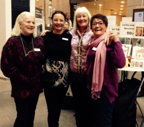 Lill Viljesten, Pia F Davidson, Carina Aynsley och Birgitta Andersson Backlund i Söderhallarna januari-17. Lill Viljesten, Pia F Davidson, Carina Aynsley och Birgitta Andersson Backlund i Söderhallarna januari-17.