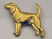 Beagle Brosch Kenart - Beagle guldfärgad