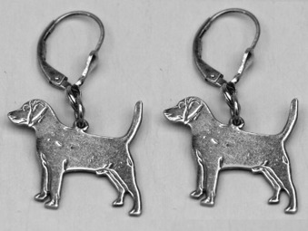 Beagle örhänge par - Silver