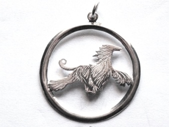 Afghan hängsmycke med cirkel - Silver