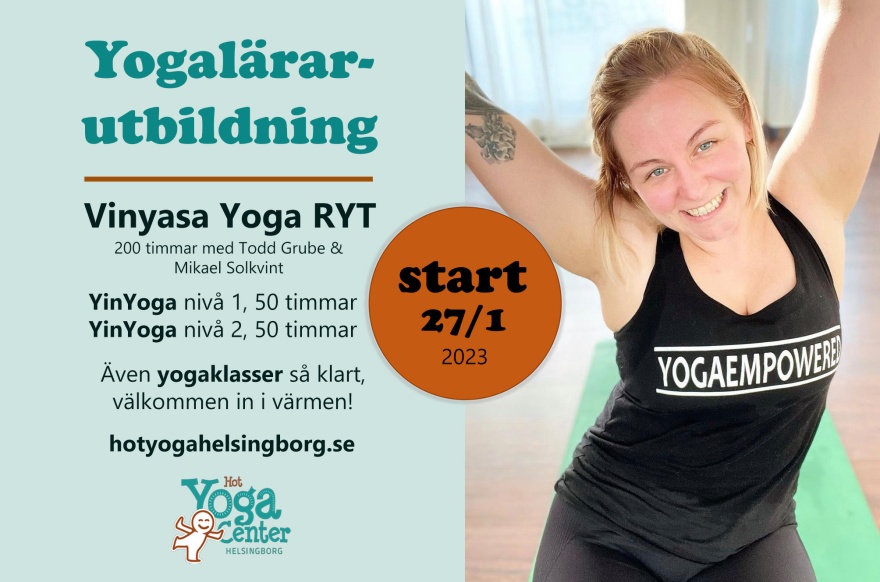 Yogalärarutbildning Teachers training Vinyasa Yoga RYT och YinYoga  nivå 1 & 2 hos Yoga Center i Helsingborg våren 2023