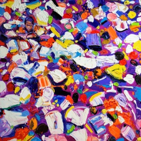 Plastic swim: 100x100 cm, oil, 2018, Anna Afzelius-Alm - price upon request