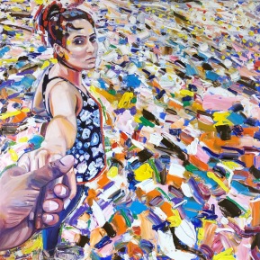 It's all plastic: 100x100 cm, oil, 2018, Anna Afzelius-Alm - price upon request