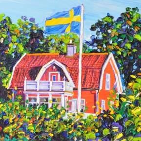Red house: 60x80 cm, oil on canvas -SOLD
