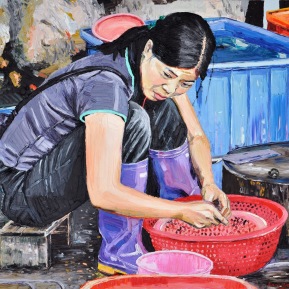 Mussle cleaner: 120x80cm, oil on canvas, sold