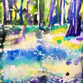 Kinnekulle ramson 2: watercolor on paper, 25,4x17,8 cm - SOLD