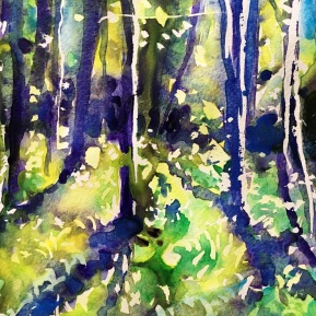 Kinnekulle ramson 3: watercolor on paper, 25,4x17,8 cm - SOLD