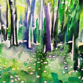 Kinnekulle ramson 5: watercolor on paper, 25,4x17,8 cm - SOLD