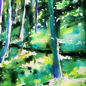 Kinnekulle ramson 6: watercolor on paper, 25,4x17,8 cm - SOLD