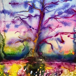 The Oak/Eken: 25,4x17,8 cm, Watercolor on paper - SOLD
