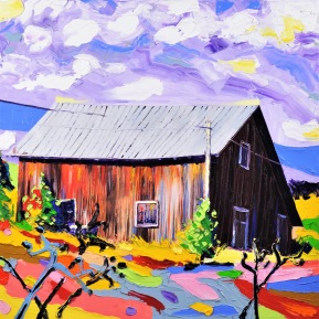 Leaning shed: 80x80 cm, oil on canvas - SOLD