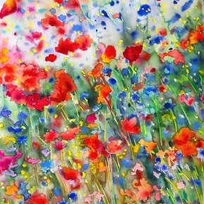 Meadow dream 2: 76x56 cm, watercolor and soft pastels on paper - price upon request