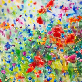 Meadow dream 1: 76x56 cm, watercolor and soft pastels on paper - SOLD