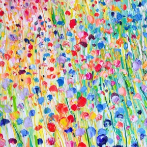Beginnings: 80x100 cm, oil on canvas, framed in white floating frame, 2019 - price upon request