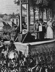 Marie Antoinette's execution by guillotine. Engraving by Isidore Stanislas Helman, 1794.