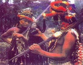 Shuar tribesmen. Photo by D. Hibiery 1958