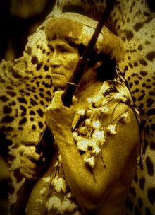 Jivaro warrior with rifle 1947. Jivaro warrior with rifle 1947.