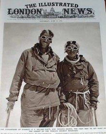 Edmund Hillary och Tenzing Norgay på Mount Everest 1953.