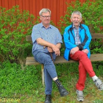 Ingvar Andersson t.v. och Pelle Carlsson tar en paus