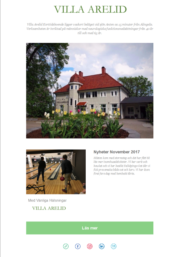 Villa Arelid Nyheter Nyhetsmail 2017 November