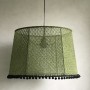 Stickade lampor - Grön med bollkant